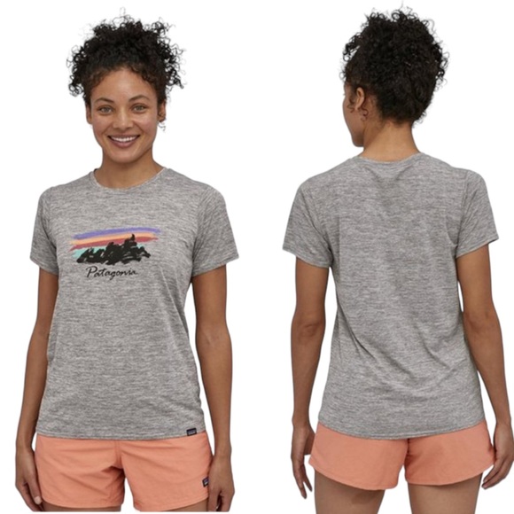 Patagonia Tops - Patagonia Capilene Cool Daily Graphic Shirt in Feather Women’s Gray Size Small